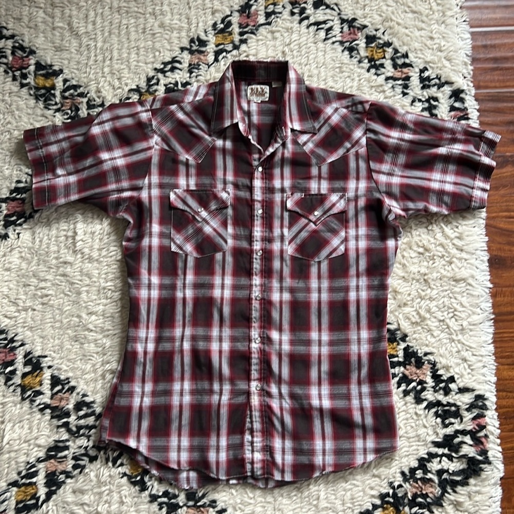 Plaid Pearl Snap Short Sleeved Western Shirt